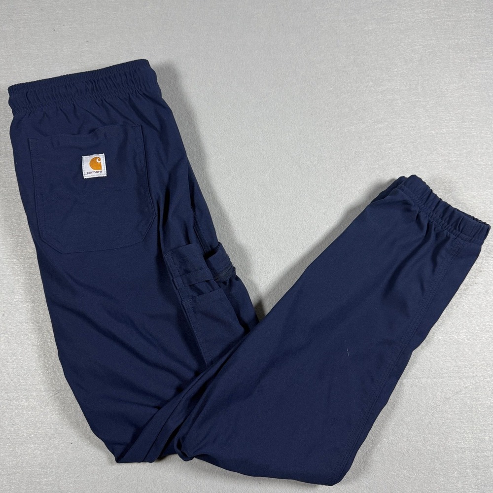 Carhartt Men Ripstop cargo scrub pants Jogger‎ Petite M Blue Nylon Drawstring